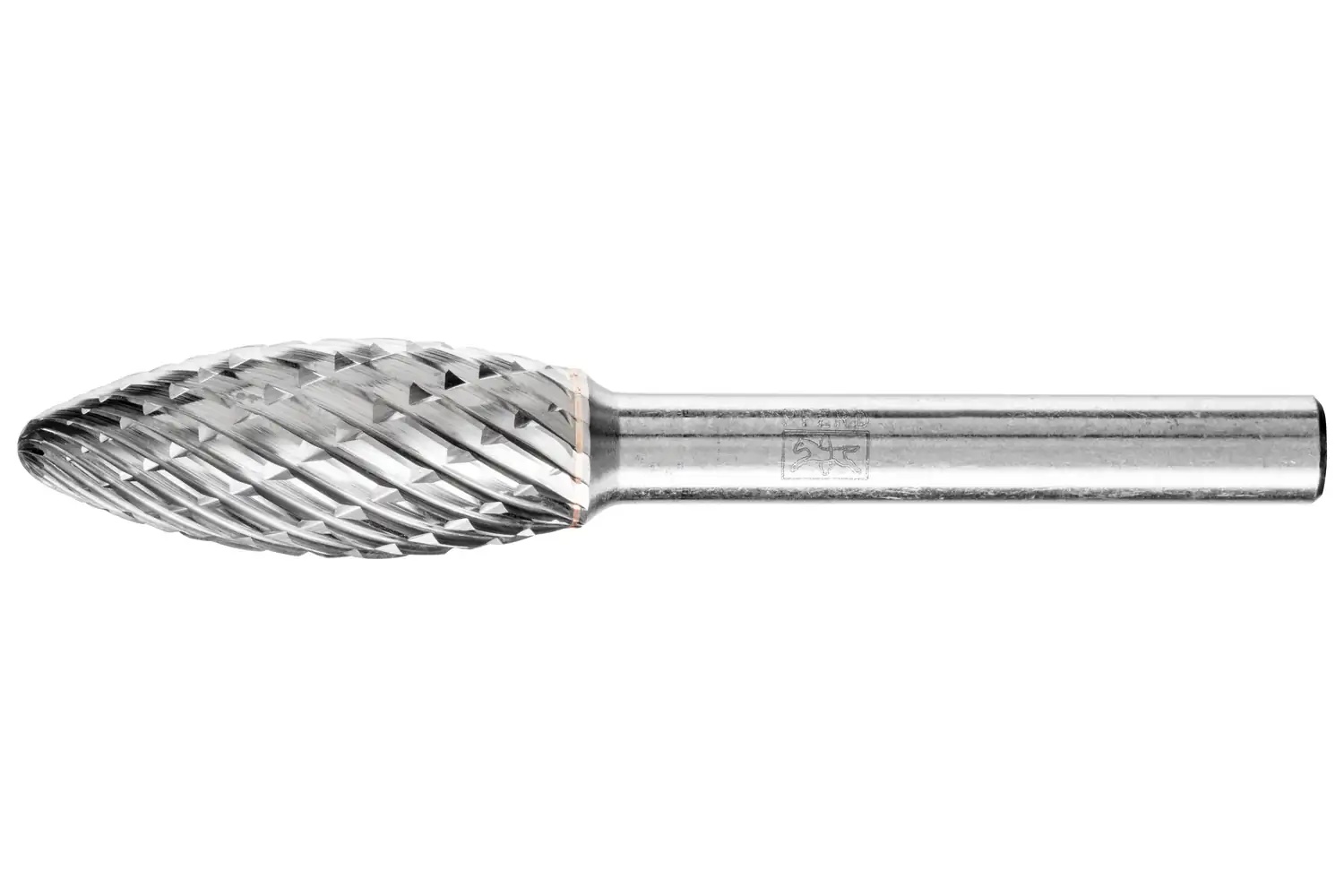 Picture of Pferd Carbide Bur SH-5 Flame Shape OMNI Double Cut 1/2" x 5/4" x 1/4" Shank